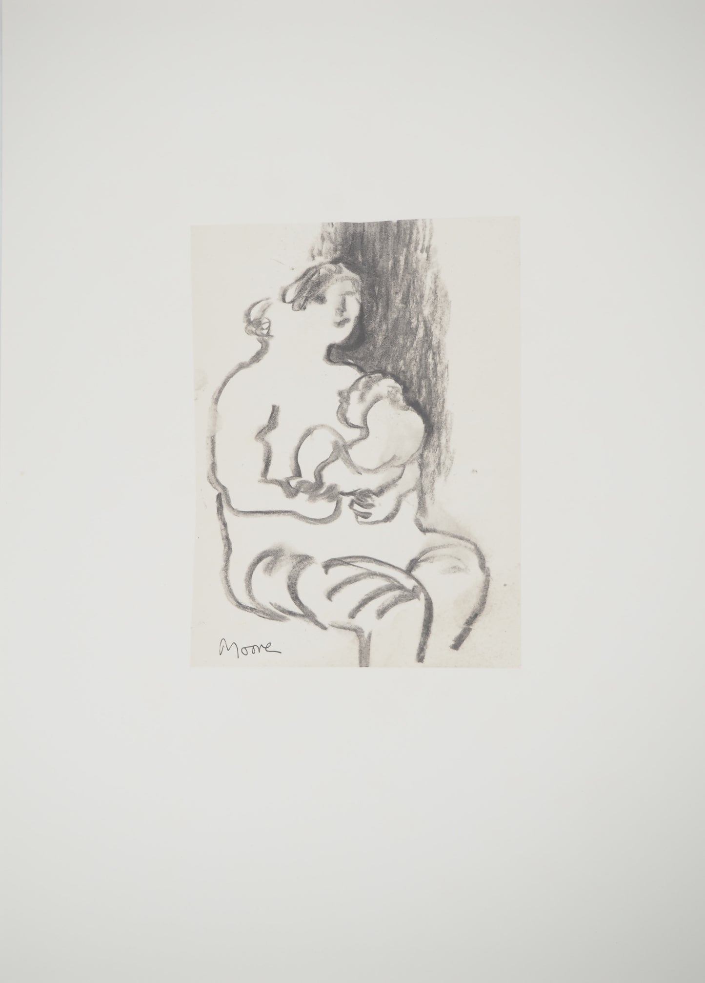 Henry MOORE : Mère et fils - Lithographie signée