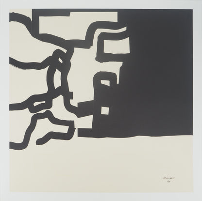 Eduardo CHILLIDA : Abstraction en noir et blanc - Lithographie signée