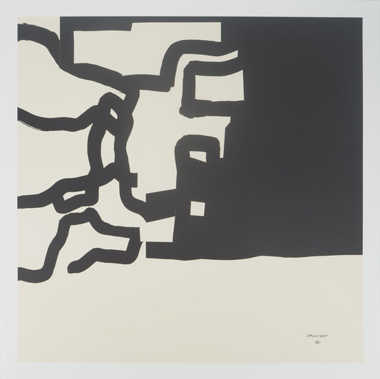 Eduardo CHILLIDA : Abstraction en noir et blanc - Lithographie signée
