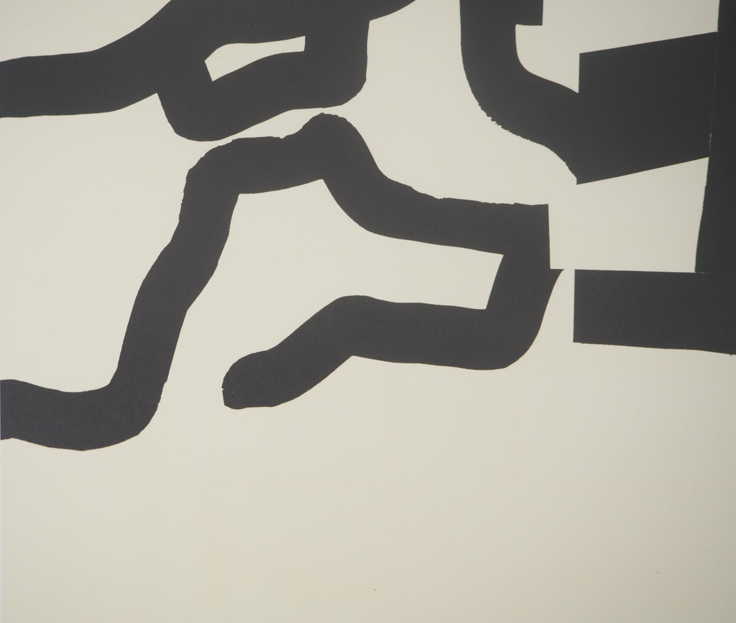 Eduardo CHILLIDA : Abstraction en noir et blanc - Lithographie signée