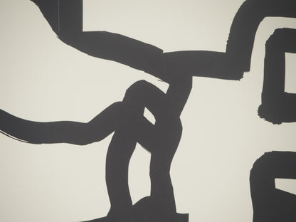 Eduardo CHILLIDA : Abstraction en noir et blanc - Lithographie signée