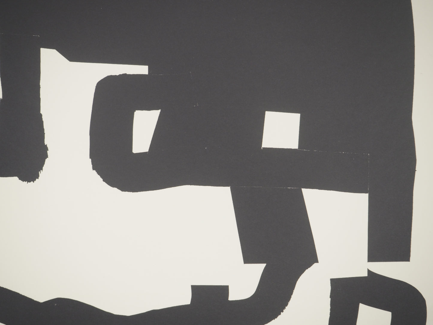 Eduardo CHILLIDA : Abstraction en noir et blanc - Lithographie signée