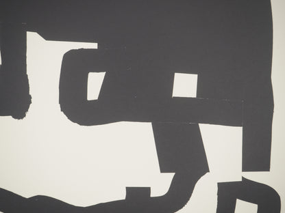 Eduardo CHILLIDA : Abstraction en noir et blanc - Lithographie signée