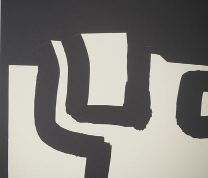 Eduardo CHILLIDA : Abstraction en noir et blanc - Lithographie signée