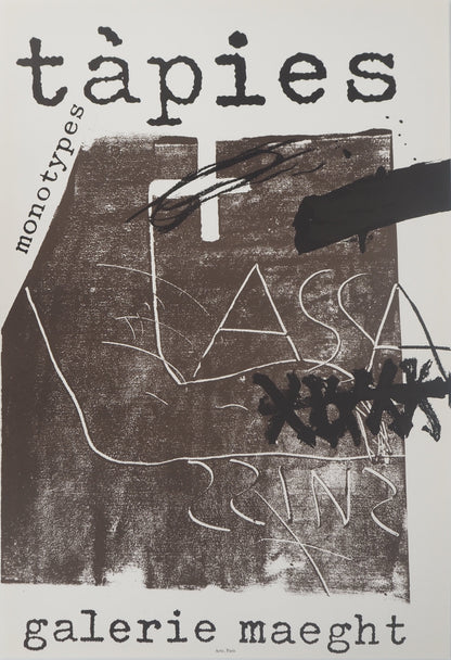 Antoni TAPIES : Monotypes - Lithographie originale