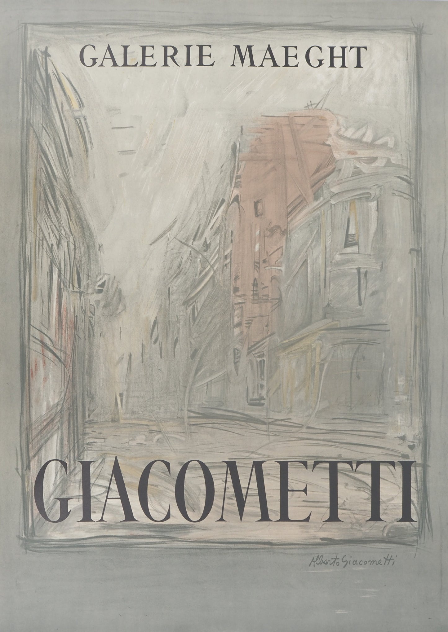 Alberto GIACOMETTI : Rue de Paris - Affiche originale signée