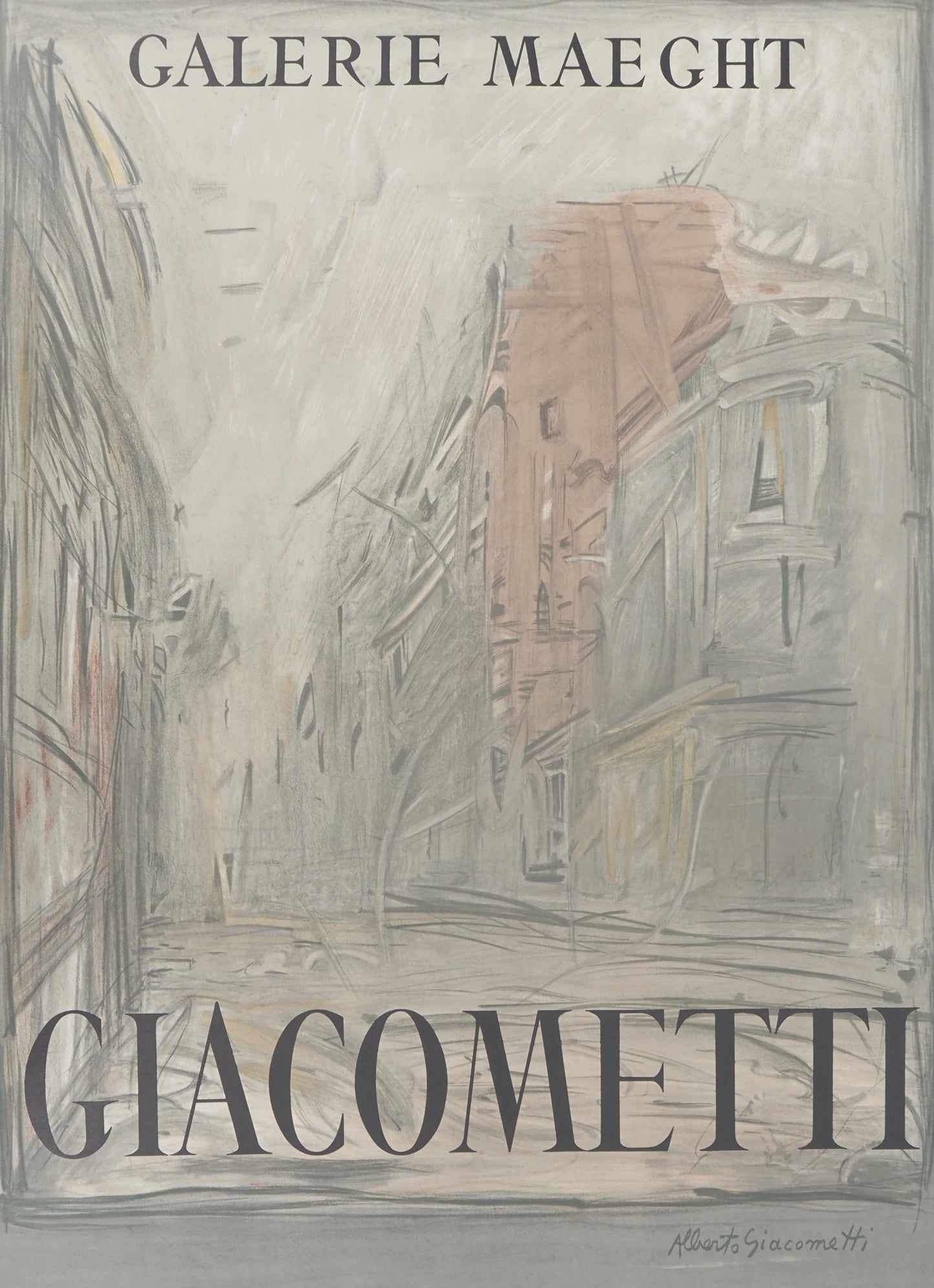 Alberto GIACOMETTI : Rue de Paris - Affiche originale signée
