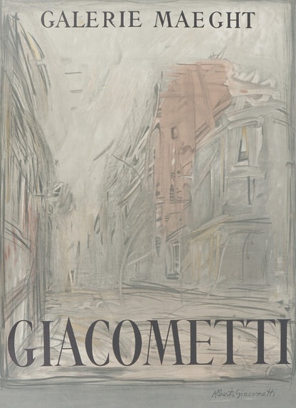 Alberto GIACOMETTI : Rue de Paris - Affiche originale signée