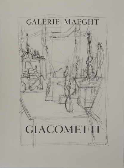 Alberto GIACOMETTI : L'Atelier - Lithographie originale signée