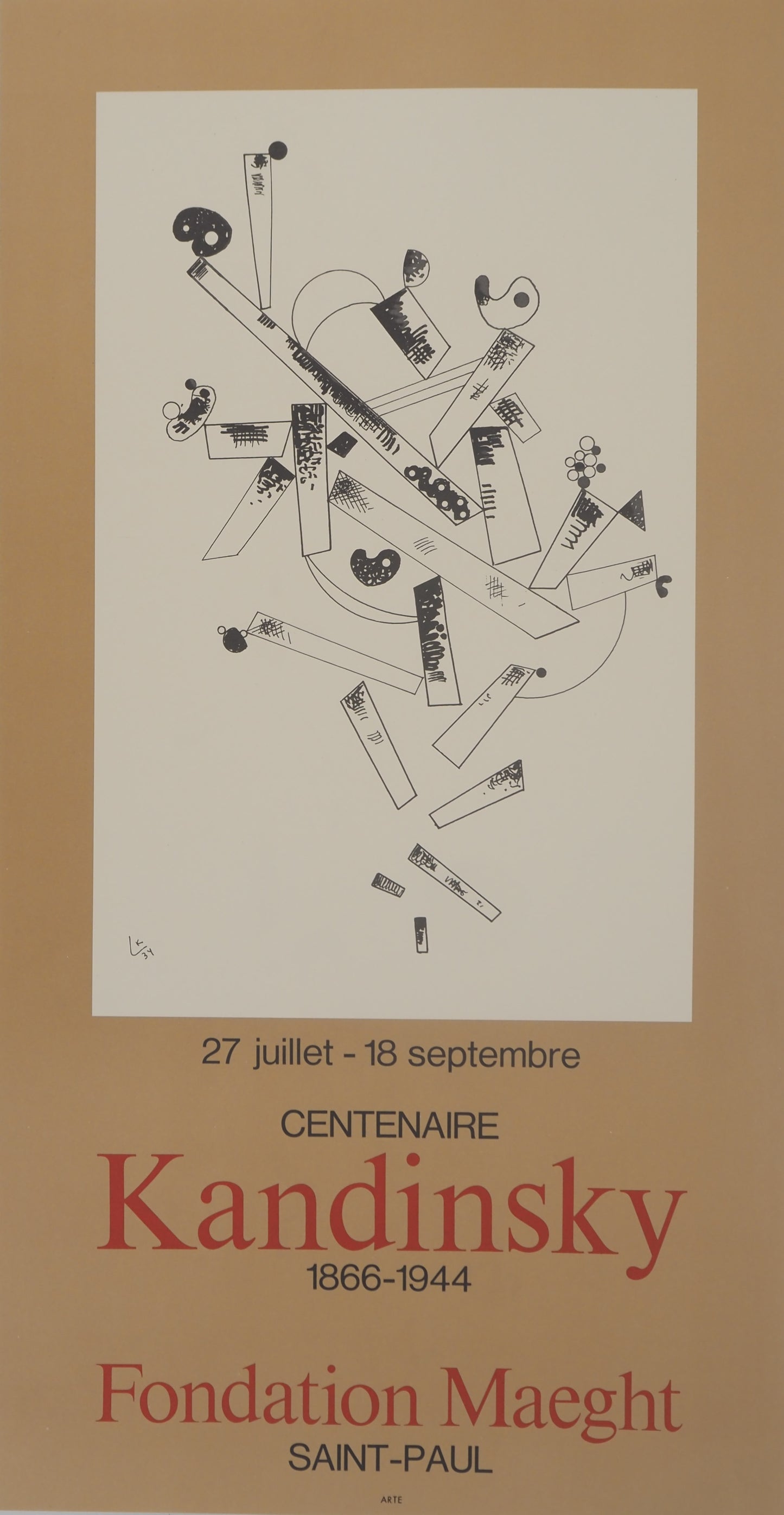 Vassily KANDINSKY : Centenaire 1966 - Lithographie en couleurs