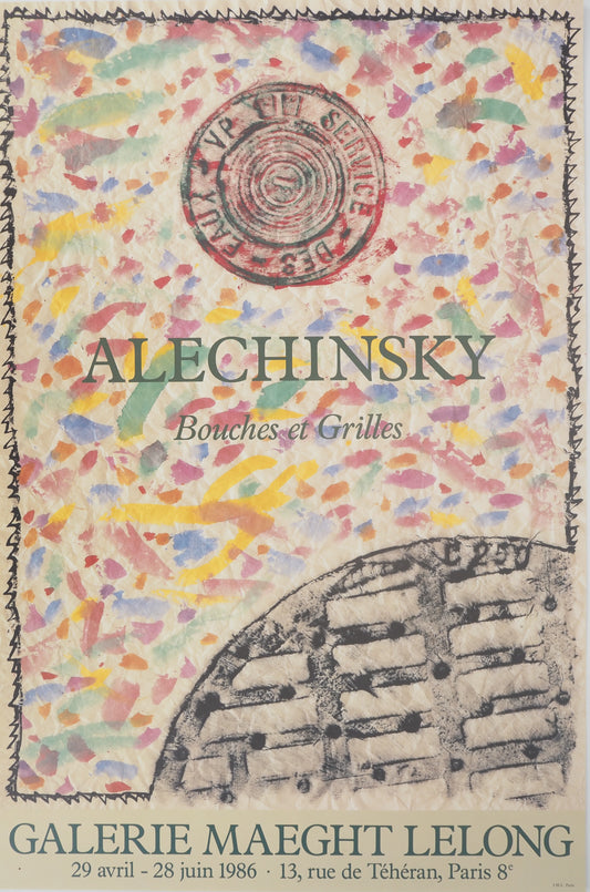 Pierre ALECHINSKY : Bouches et grilles - Affiche originale