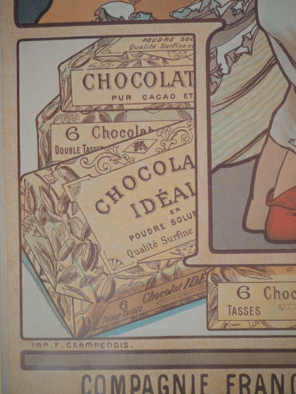 Alfons MUCHA : Chocolat idéal - Affiche signée