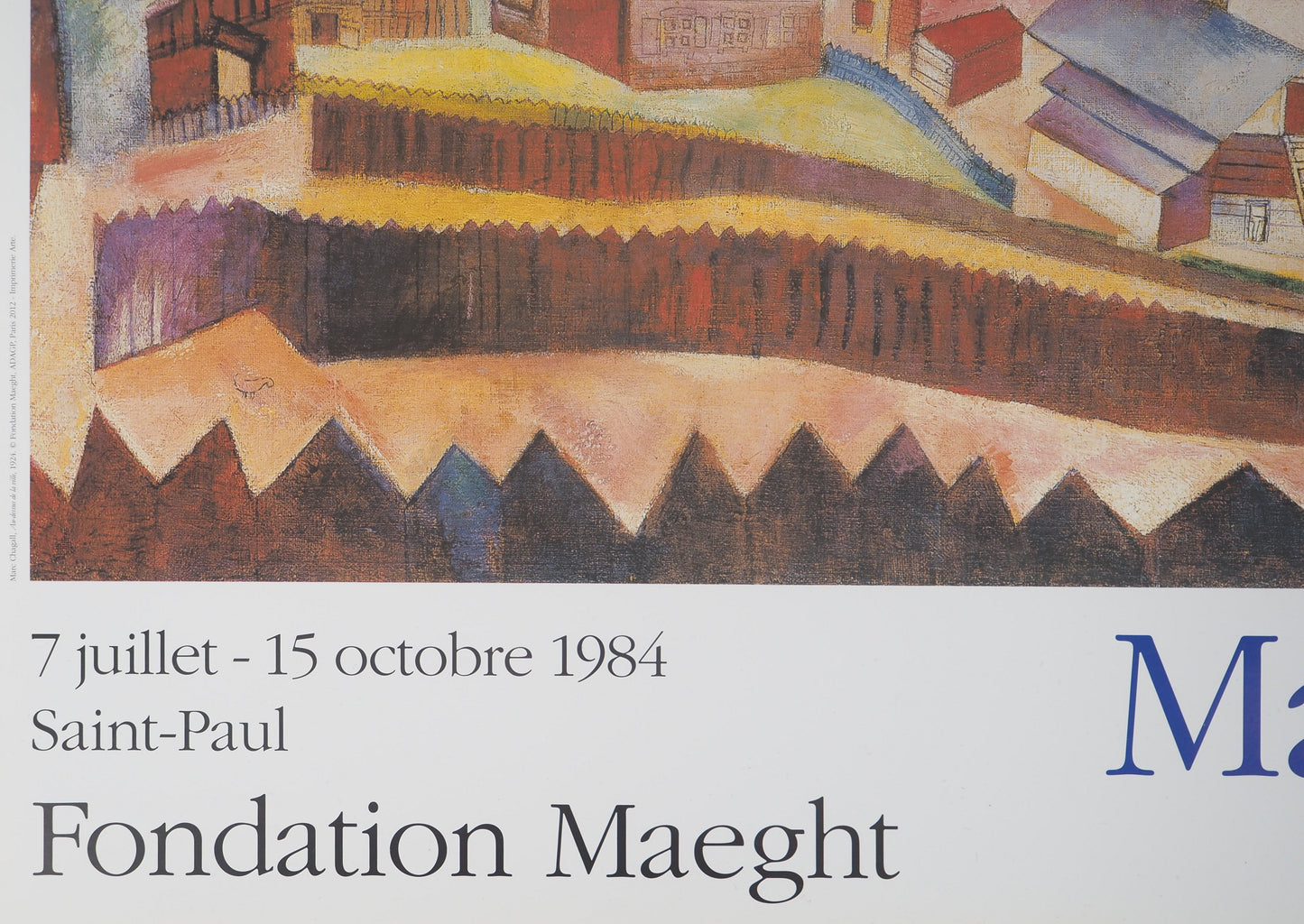 Marc CHAGALL : Au dessus de la ville - Affiche originale signée