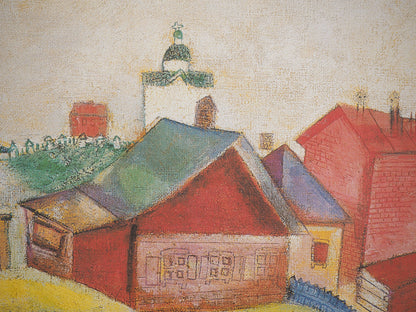 Marc CHAGALL : Au dessus de la ville - Affiche originale signée