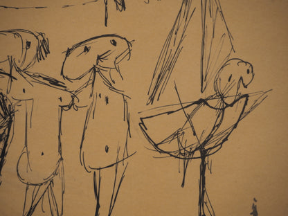 Guillaume CORNEILLE : Mère et enfants - Lithographie signée