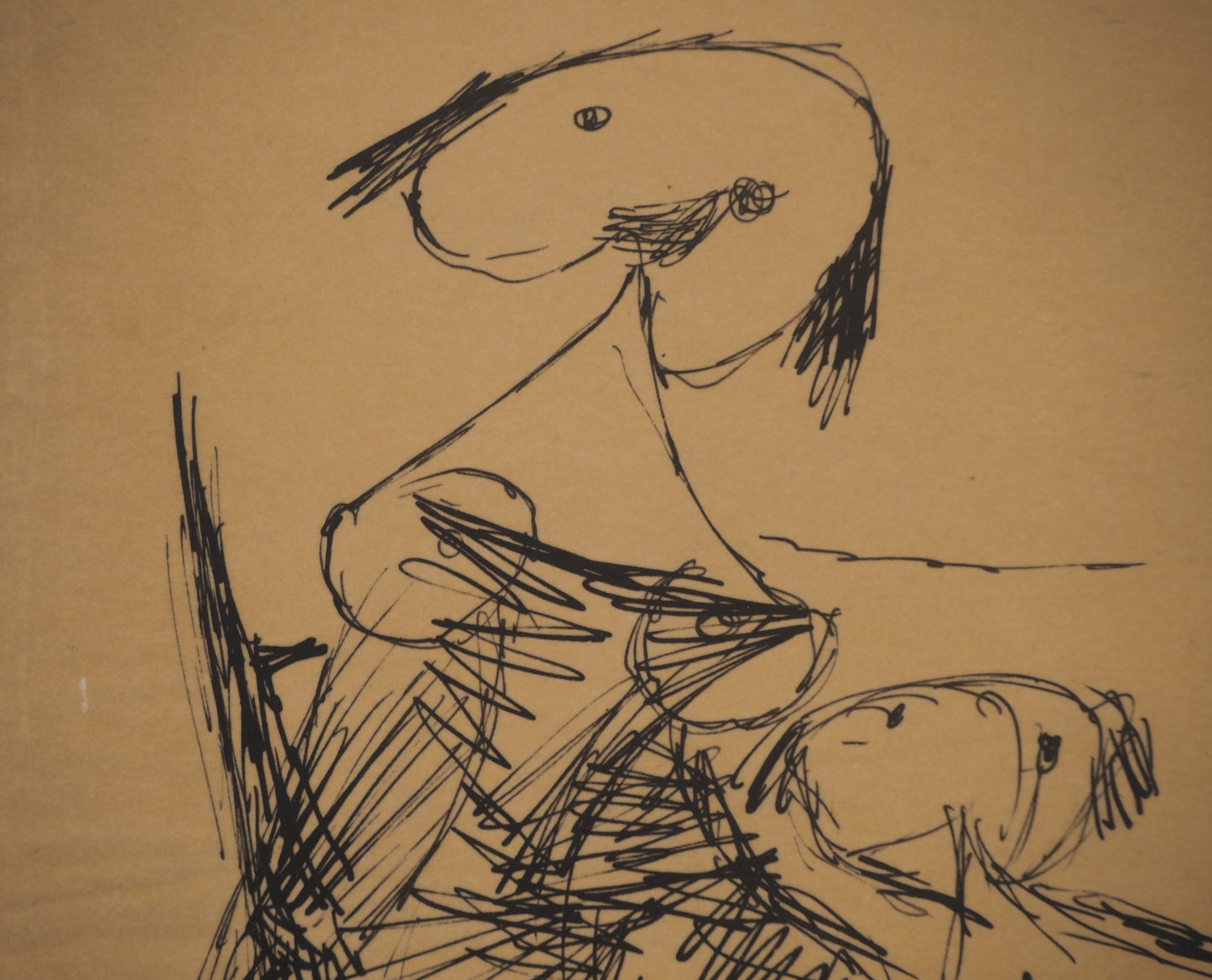 Guillaume CORNEILLE : Mère et enfants - Lithographie signée