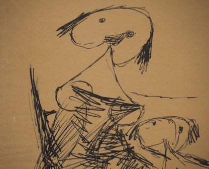 Guillaume CORNEILLE : Mère et enfants - Lithographie signée