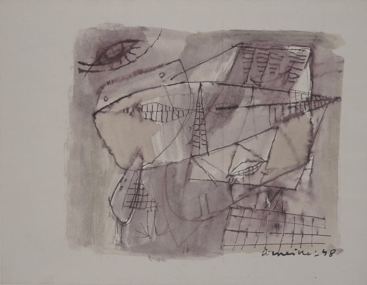 Guillaume CORNEILLE : Le miroir - Lithographie signée