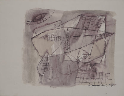 Guillaume CORNEILLE : Le miroir - Lithographie signée
