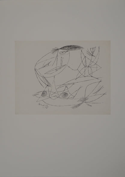 Guillaume CORNEILLE : Femme nue - Lithographie signée