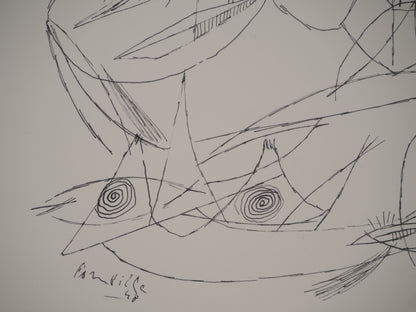 Guillaume CORNEILLE : Femme nue - Lithographie signée