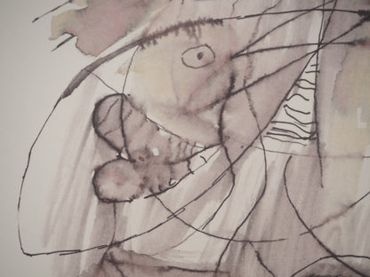 Guillaume CORNEILLE : Tête pensive - Lithographie signée