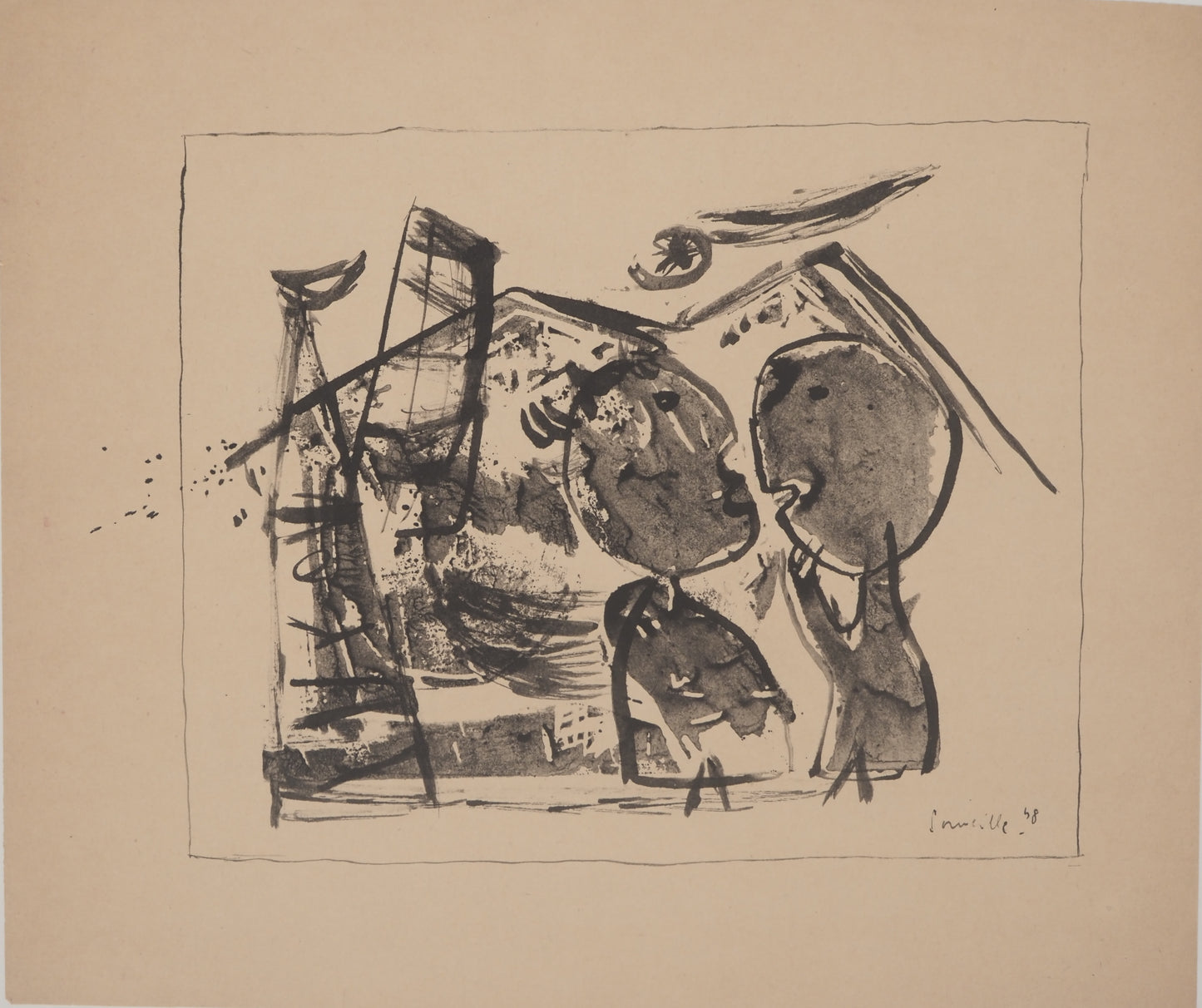 Guillaume CORNEILLE : Les terrils - Lithographie signée