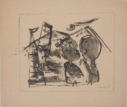 Guillaume CORNEILLE : Les terrils - Lithographie signée