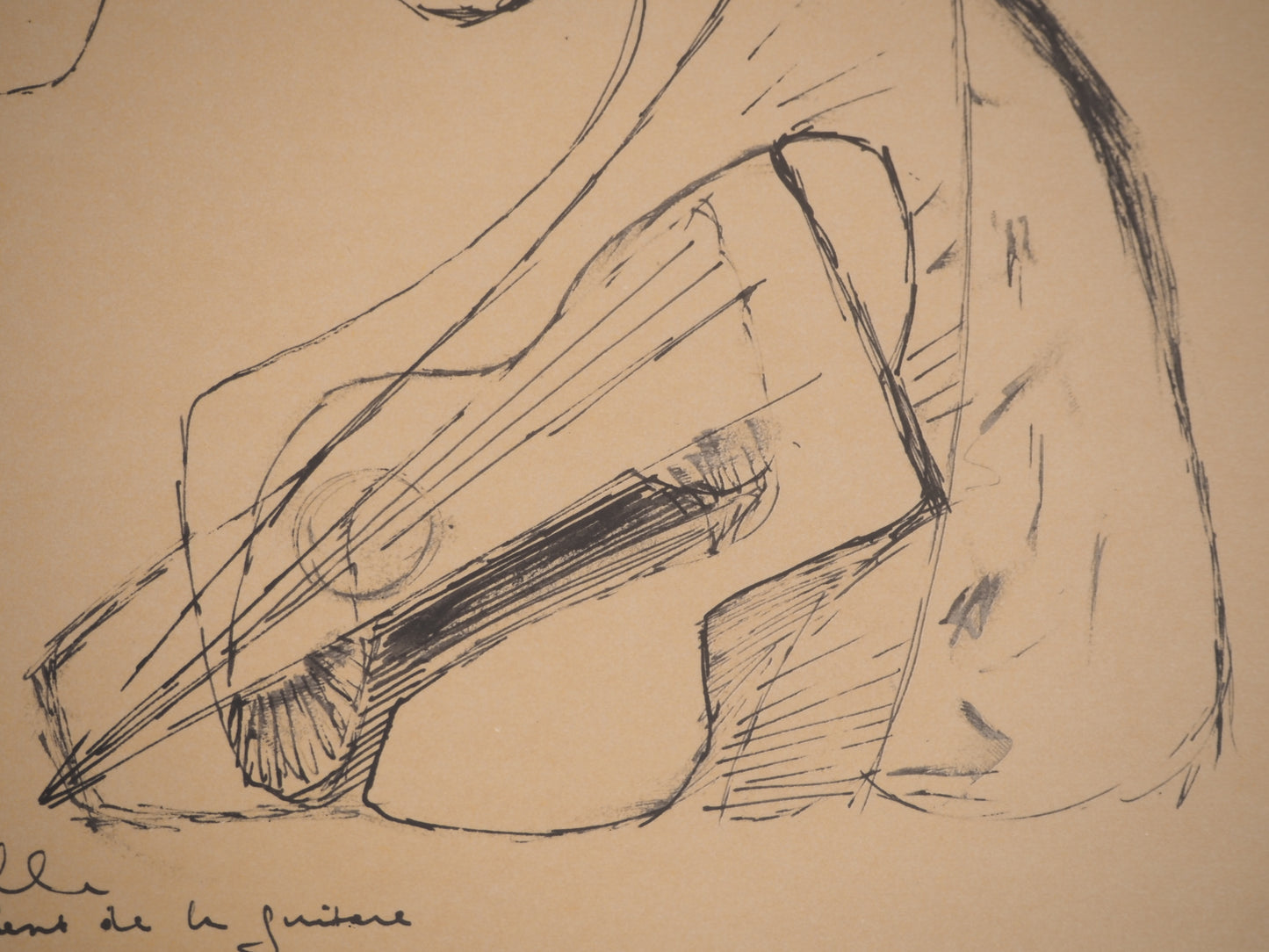Guillaume CORNEILLE : Cheval jouant de la guitare - Lithographie signée