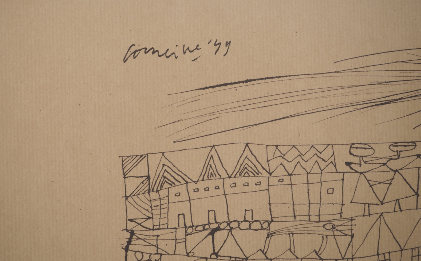 Guillaume CORNEILLE : Dessin-Poème Ton ventre - Lithographie signée