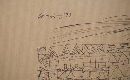 Guillaume CORNEILLE : Dessin-Poème Ton ventre - Lithographie signée