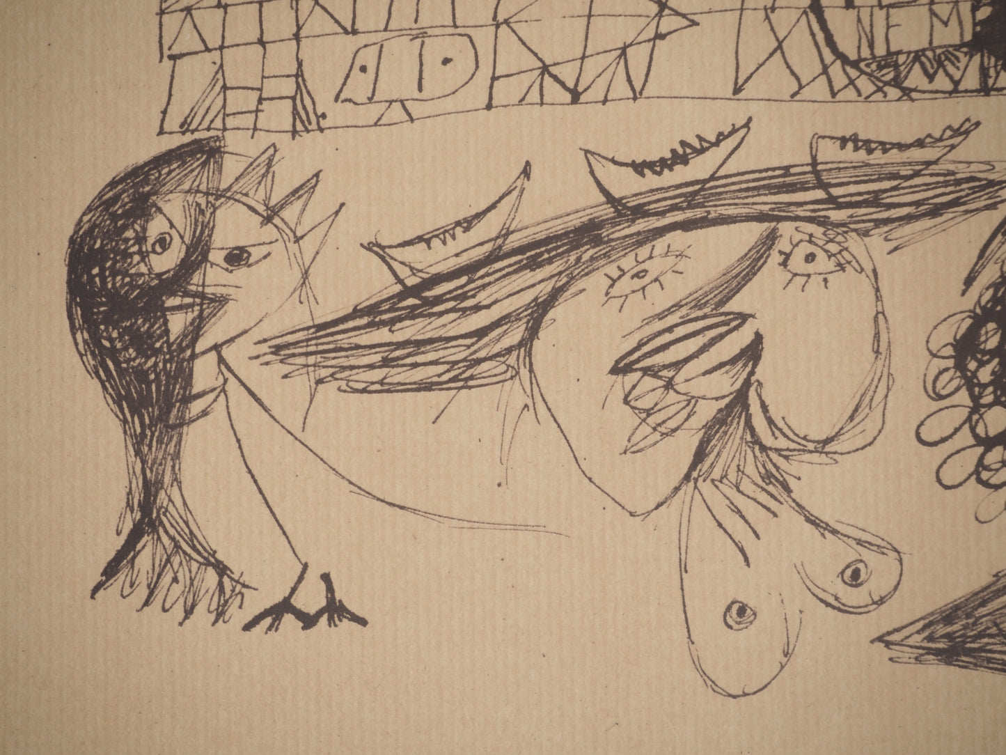 Guillaume CORNEILLE : Dessin-Poème Ton ventre - Lithographie signée