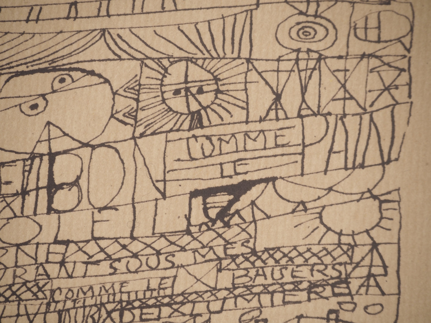 Guillaume CORNEILLE : Dessin-Poème Ton ventre - Lithographie signée