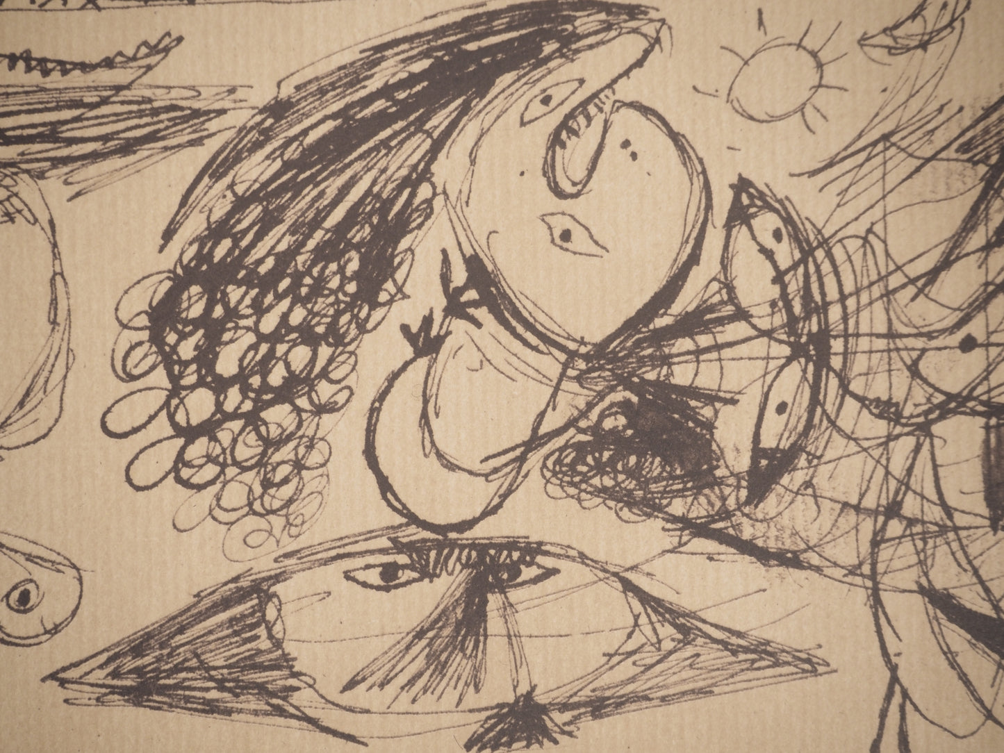Guillaume CORNEILLE : Dessin-Poème Ton ventre - Lithographie signée