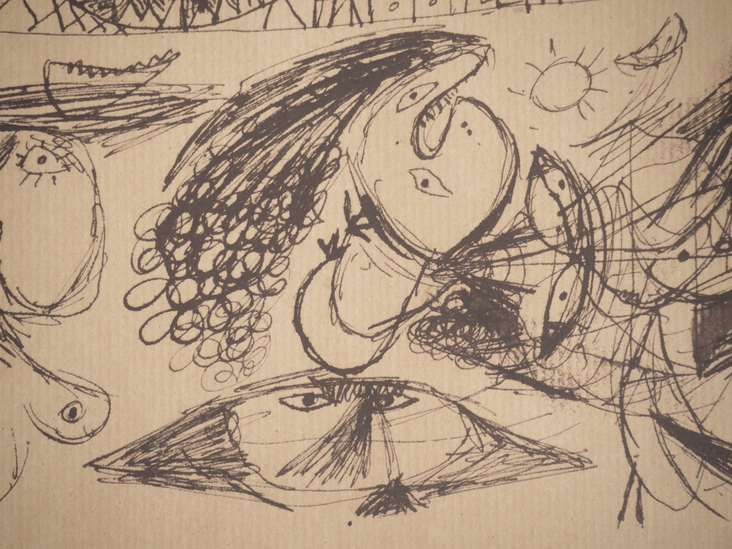 Guillaume CORNEILLE : Dessin-Poème Ton ventre - Lithographie signée