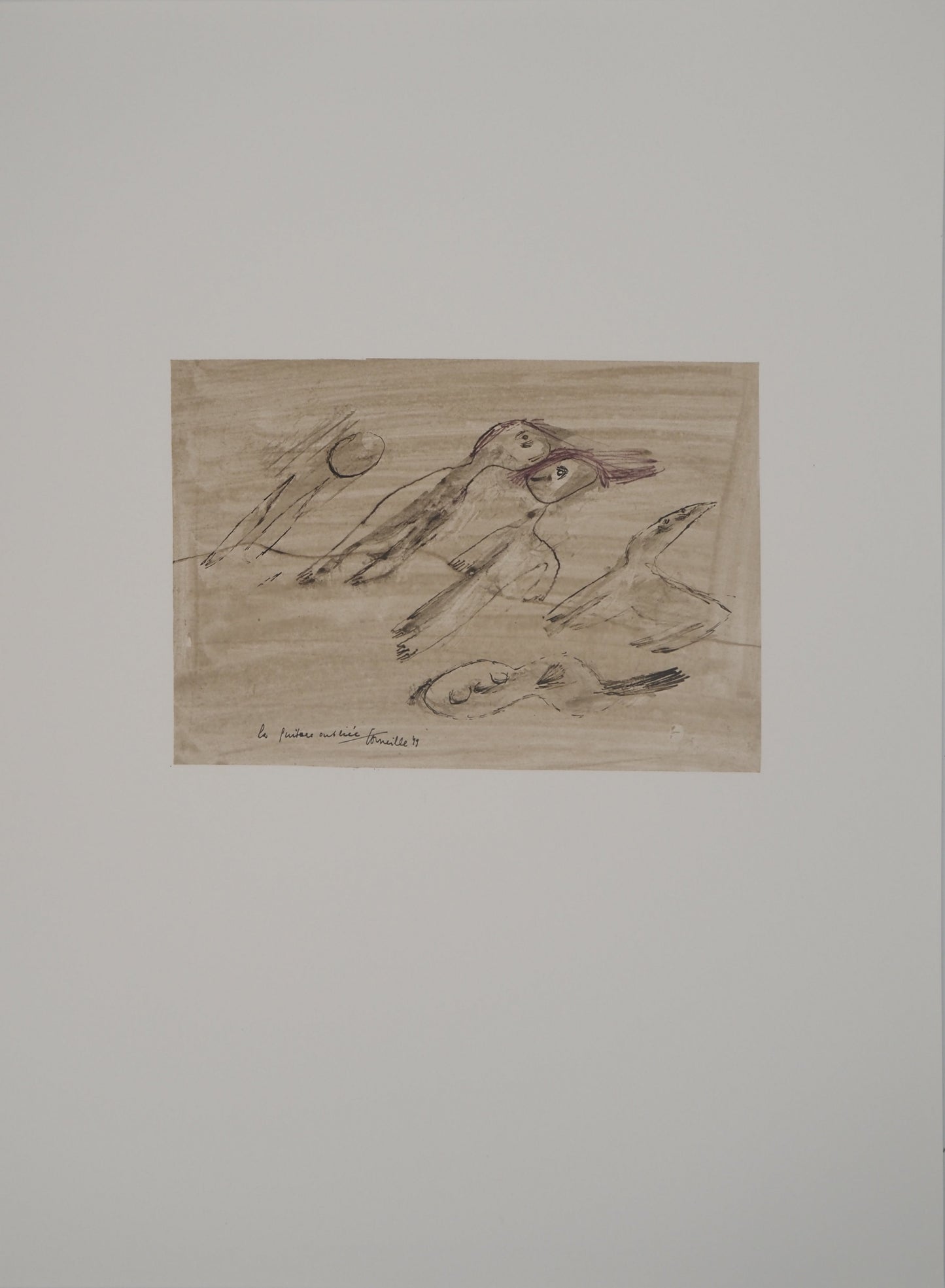 Guillaume CORNEILLE : La guitare oubliée - Lithographie signée