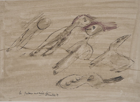 Guillaume CORNEILLE : La guitare oubliée - Lithographie signée