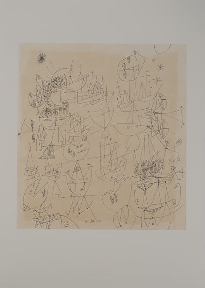 Guillaume CORNEILLE : La fête au port - Lithographie signée