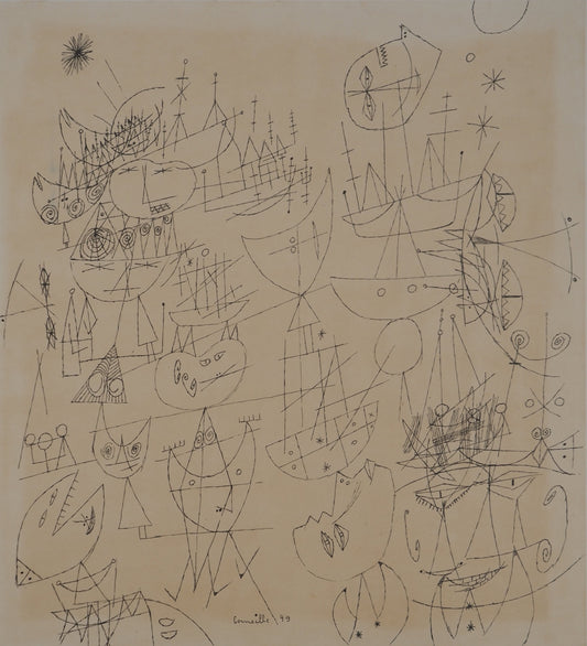 Guillaume CORNEILLE : La fête au port - Lithographie signée