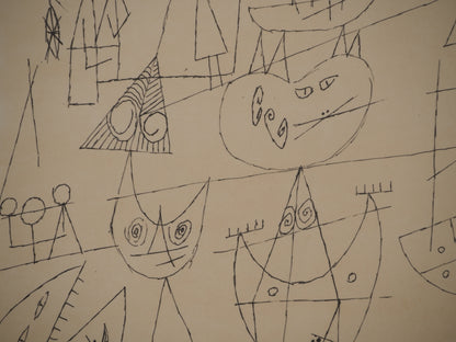 Guillaume CORNEILLE : La fête au port - Lithographie signée