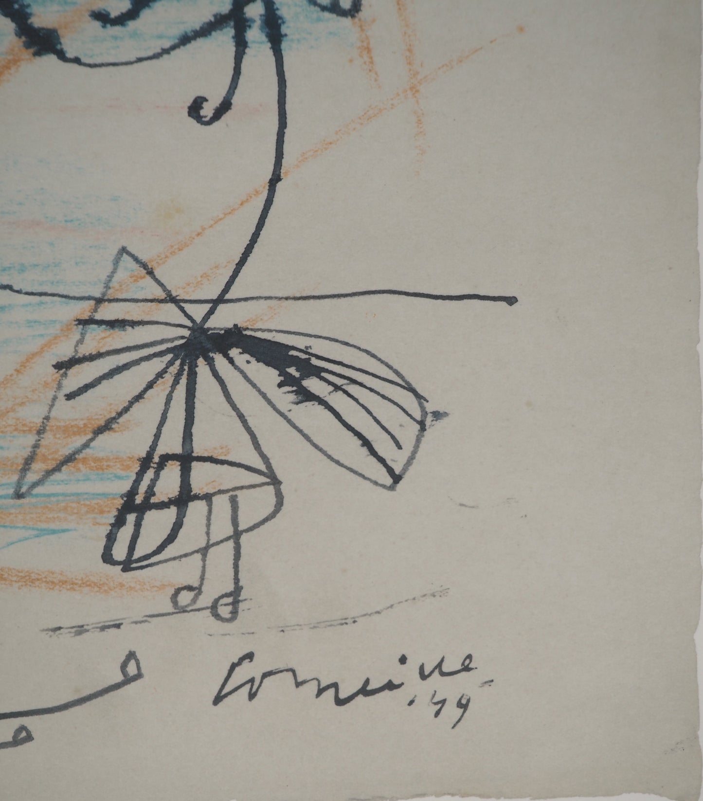 Guillaume CORNEILLE : Aérienne comme un papillon - Lithographie signée