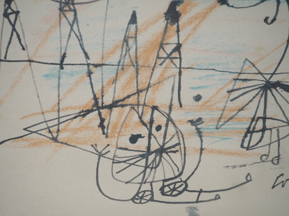 Guillaume CORNEILLE : Aérienne comme un papillon - Lithographie signée