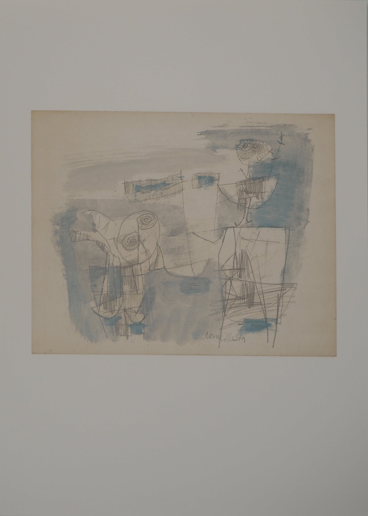 Guillaume CORNEILLE : La rentrée du marin - Lithographie signée