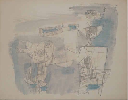 Guillaume CORNEILLE : La rentrée du marin - Lithographie signée