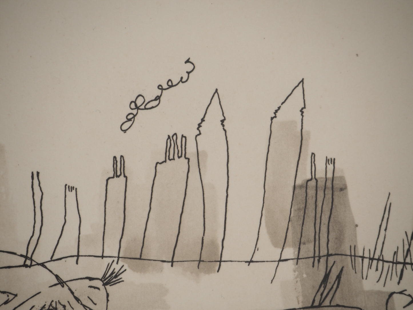 Guillaume CORNEILLE : Le paysan regarde vers la ville - Lithographie signée