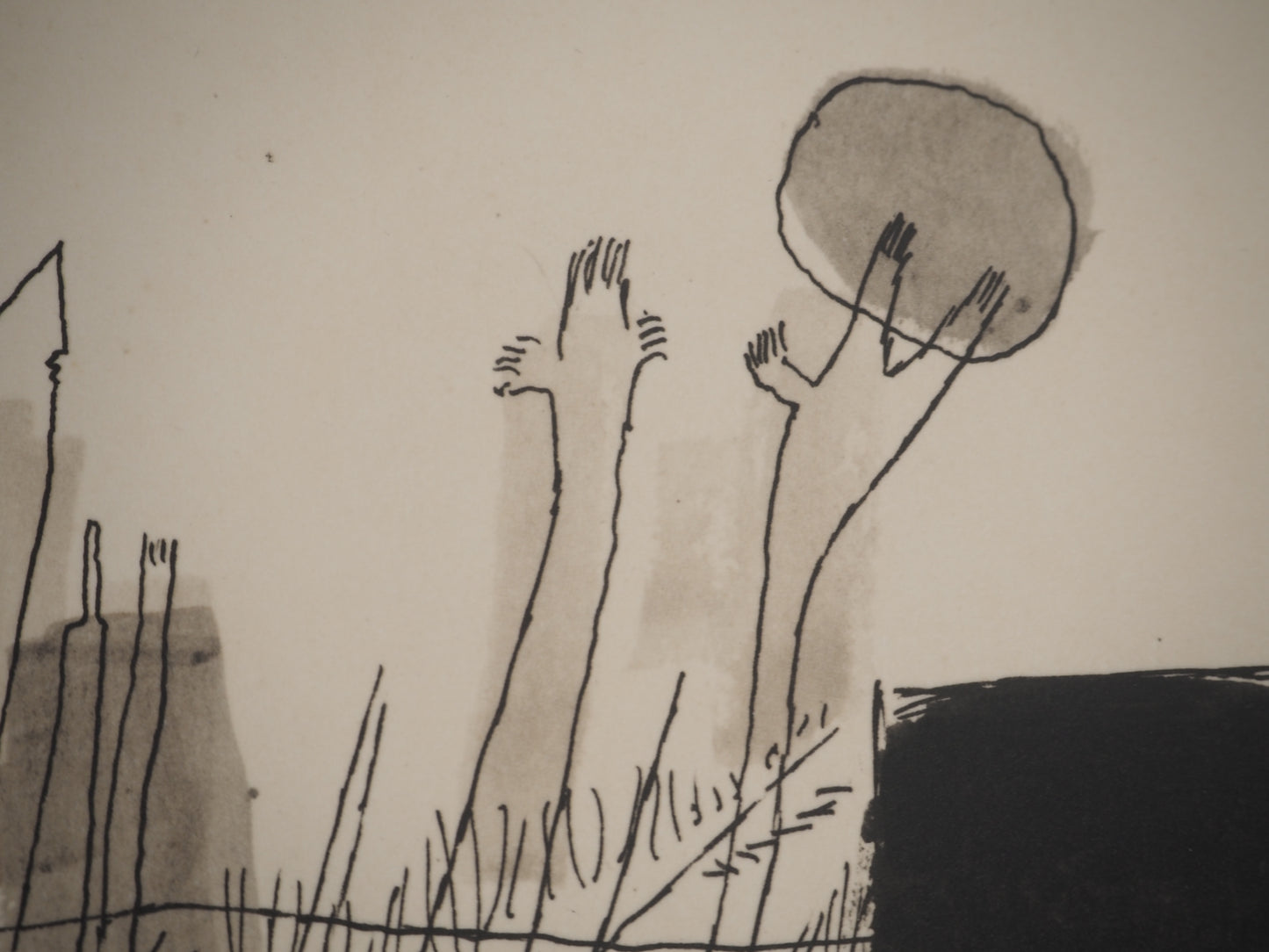 Guillaume CORNEILLE : Le paysan regarde vers la ville - Lithographie signée