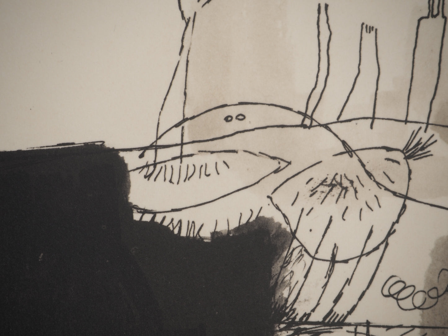 Guillaume CORNEILLE : Le paysan regarde vers la ville - Lithographie signée