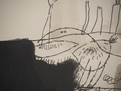 Guillaume CORNEILLE : Le paysan regarde vers la ville - Lithographie signée