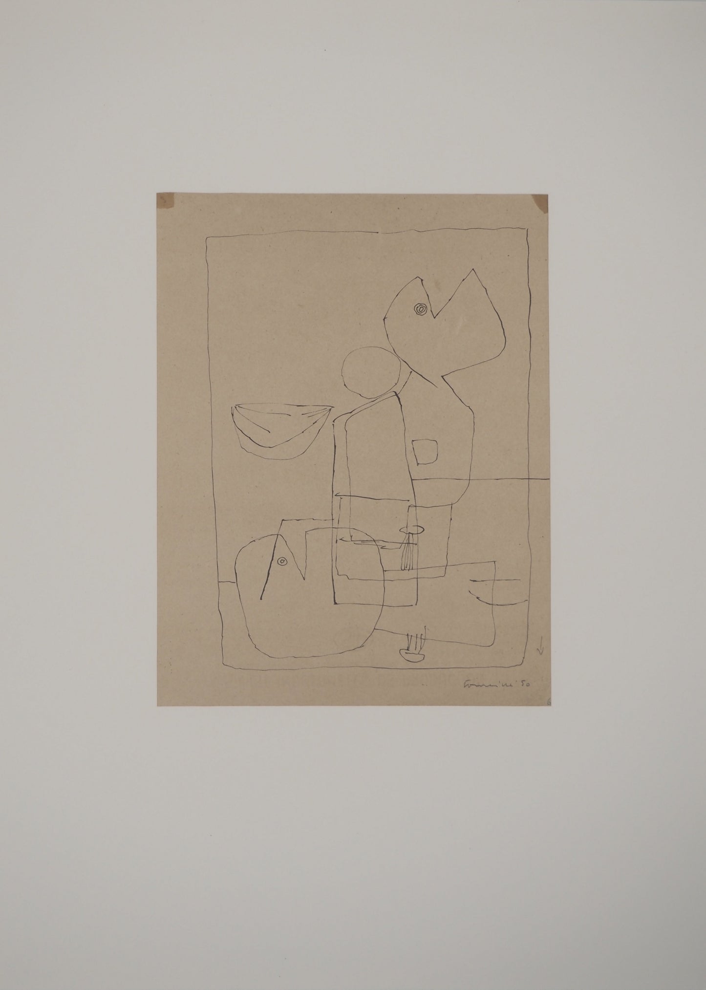 Guillaume CORNEILLE : Le pêcheur - Lithographie signée