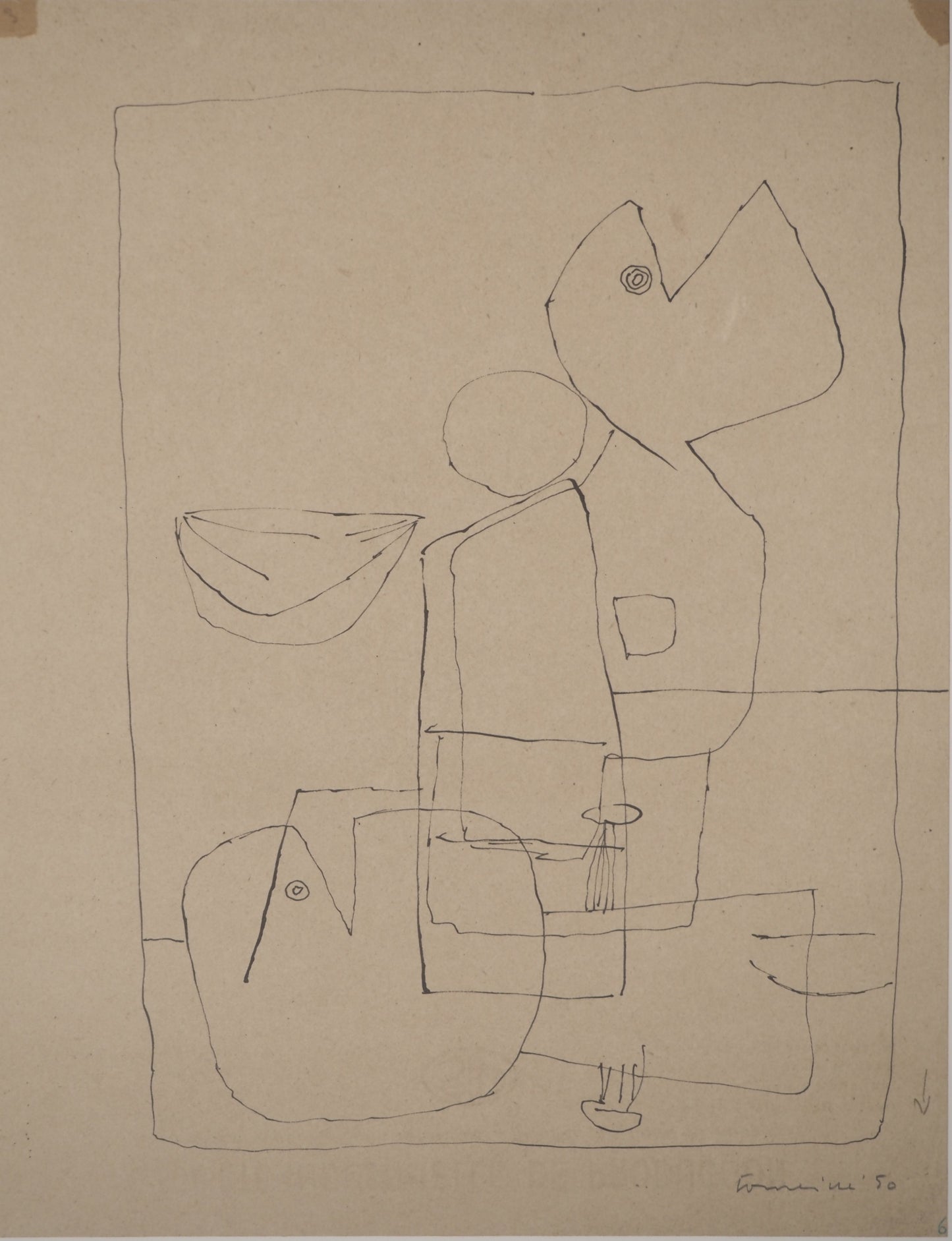 Guillaume CORNEILLE : Le pêcheur - Lithographie signée